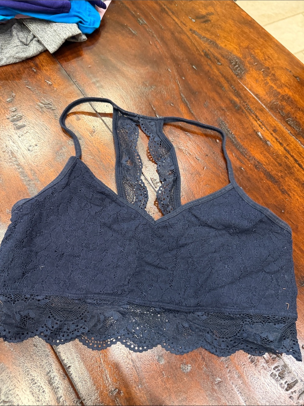 abercrombie kids Navy Lace Racerback Bralette